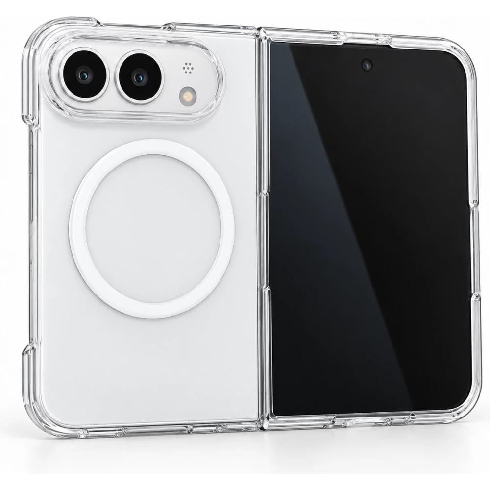 Coque iPhone Duo - Crystal Mag transparent avec MagSafe et protection intégrale antichoc - Transparent