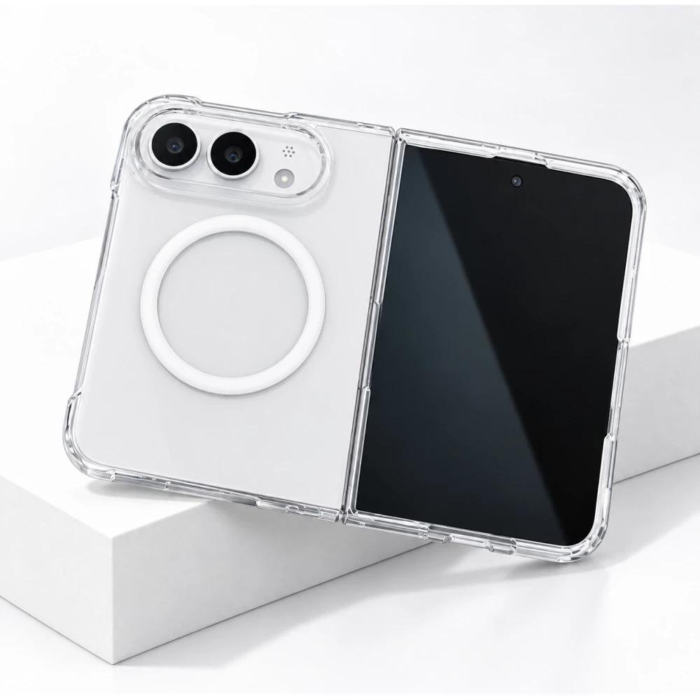 Coque iPhone Duo - Crystal Mag transparent avec MagSafe et protection intégrale antichoc - Transparent