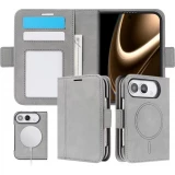 Coque iPhone Duo - Executive Wallet finition PU textur&eacute;e avec rabat int&eacute;gral et fermeture magn&eacute;tique - Brun