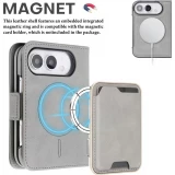 Coque iPhone Duo - Executive Wallet finition PU textur&eacute;e avec rabat int&eacute;gral et fermeture magn&eacute;tique - Rose