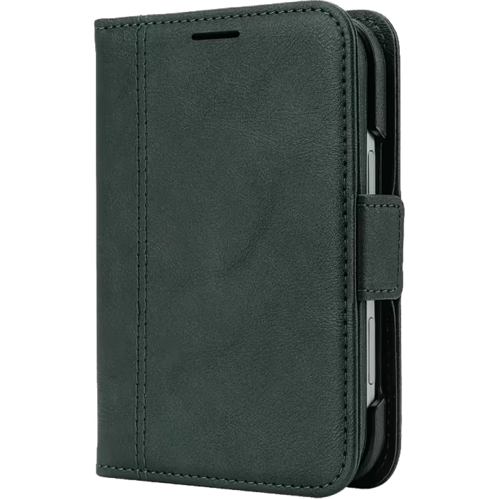 Coque iPhone Duo - Executive Wallet finition PU textur&eacute;e avec rabat int&eacute;gral et fermeture magn&eacute;tique - Vert