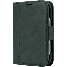 Coque iPhone Duo - Executive Wallet finition PU textur&eacute;e avec rabat int&eacute;gral et fermeture magn&eacute;tique - Vert