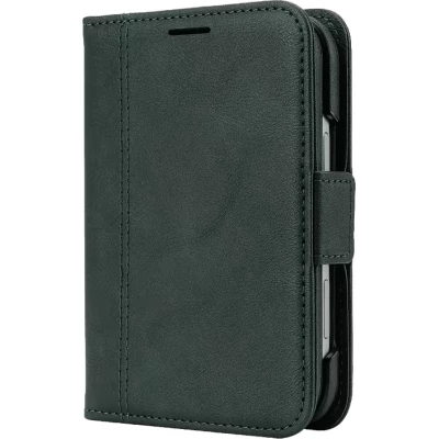 Coque iPhone Duo - Executive Wallet finition PU textur&eacute;e avec rabat int&eacute;gral et fermeture magn&eacute;tique - Vert