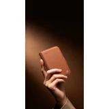Coque iPhone Duo - Flip Qialino Full grain Wallet cuir véritable mat avec fermeture magnétique - Noir