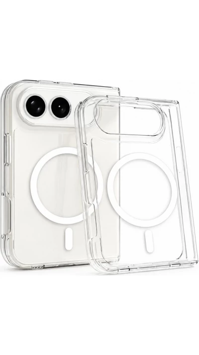 Coque iPhone Duo - Gel transparent compatible MagSafe silicone TPU Super Clear