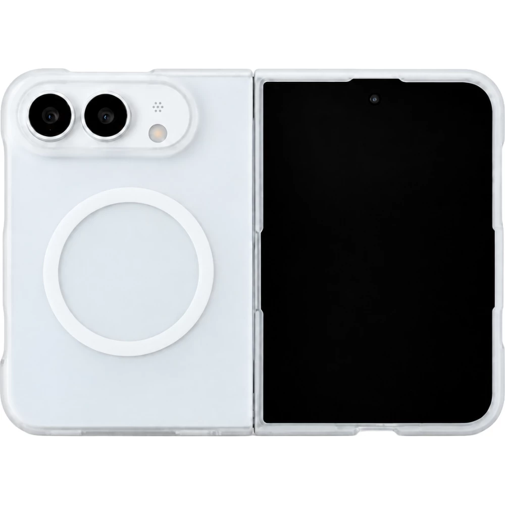 Coque iPhone Duo - Plastique semi-transparent mat avec MagSafe - Blanc