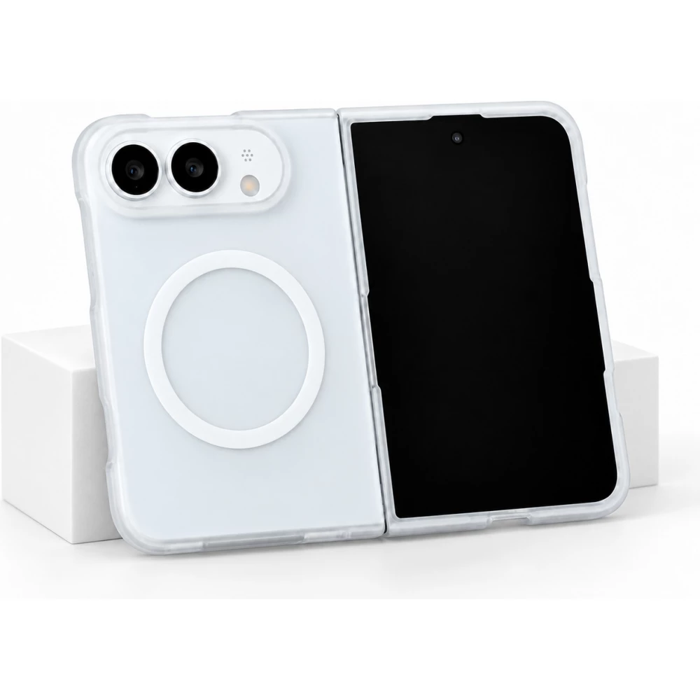 Coque iPhone Duo - Plastique semi-transparent mat avec MagSafe - Blanc