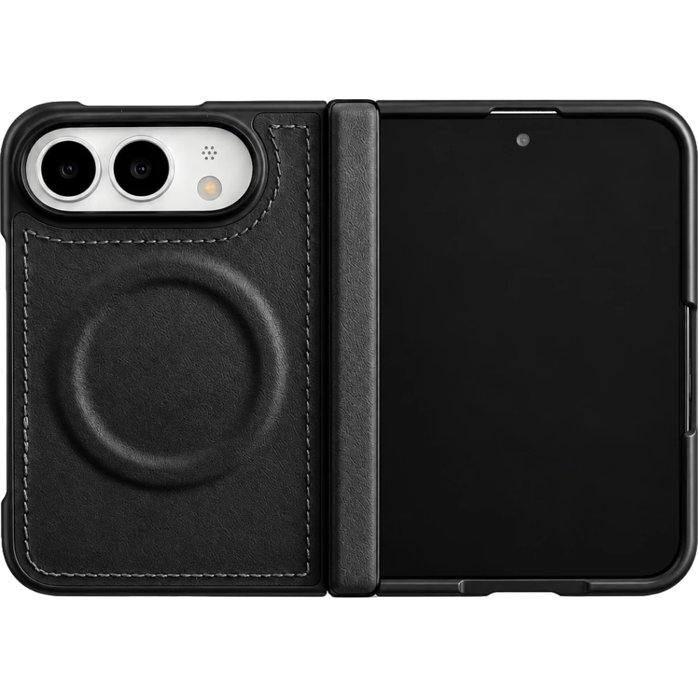 Coque iPhone Duo - Urban Leather magn&eacute;tique en similicuir avec protection int&eacute;grale antichoc et anti-chute - Noir
