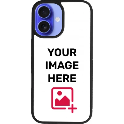 Coque personnalisée avec bords en silicone noir - iPhone 16