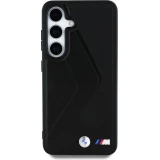 Coque Samsung Galaxy S25 - BMW Oversized rayures compatible MagSafe en cuir  - Noir