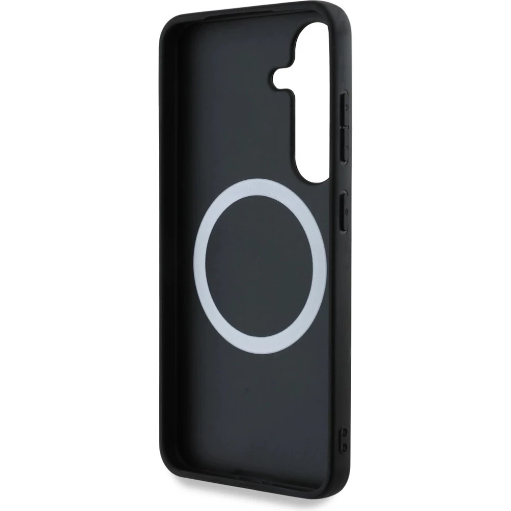 Coque Samsung Galaxy S25 - BMW Oversized rayures compatible MagSafe en cuir  - Noir