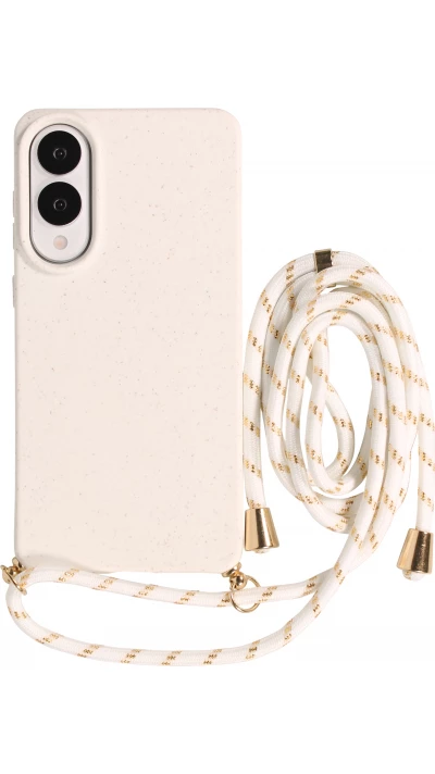 Coque Samsung Galaxy S26+ - Bio Eco-Friendly nature avec cordon collier - Blanc