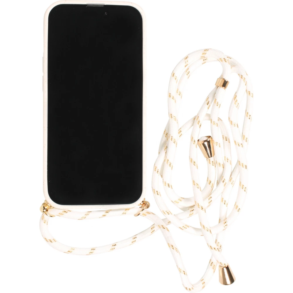 Coque Samsung Galaxy S25 Edge - Bio Eco-Friendly nature avec cordon collier - Blanc