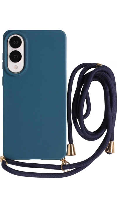 Coque Samsung Galaxy S25 Edge - Bio Eco-Friendly nature avec cordon collier - Bleu