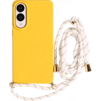 Coque Samsung Galaxy S26+ - Bio Eco-Friendly nature avec cordon collier jaune