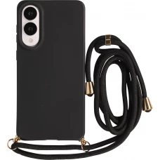 Samsung Galaxy S26+ Case Hülle - Bio Eco-Friendly Vegan mit Handykette Necklace - Schwarz