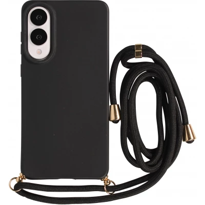 Coque Samsung Galaxy S25 Edge - Bio Eco-Friendly nature avec cordon collier - Noir