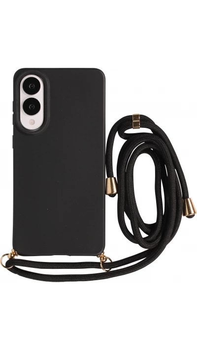 Samsung Galaxy S26+ Case Hülle - Bio Eco-Friendly Vegan mit Handykette Necklace - Schwarz