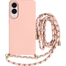 Coque Samsung Galaxy S25 Edge - Bio Eco-Friendly nature avec cordon collier - Rose