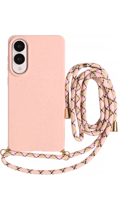 Coque Samsung Galaxy S26+ - Bio Eco-Friendly nature avec cordon collier - Rose