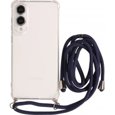 Hülle Samsung Galaxy S25 Edge - Gummi transparent mit Seil blau