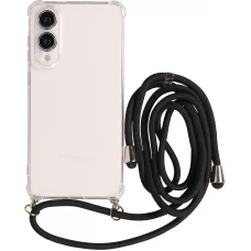 Hülle Samsung Galaxy S25 FE - Gummi transparent mit Seil - Schwarz