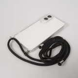 Hülle Samsung Galaxy S25 FE - Gummi transparent mit Seil - Schwarz
