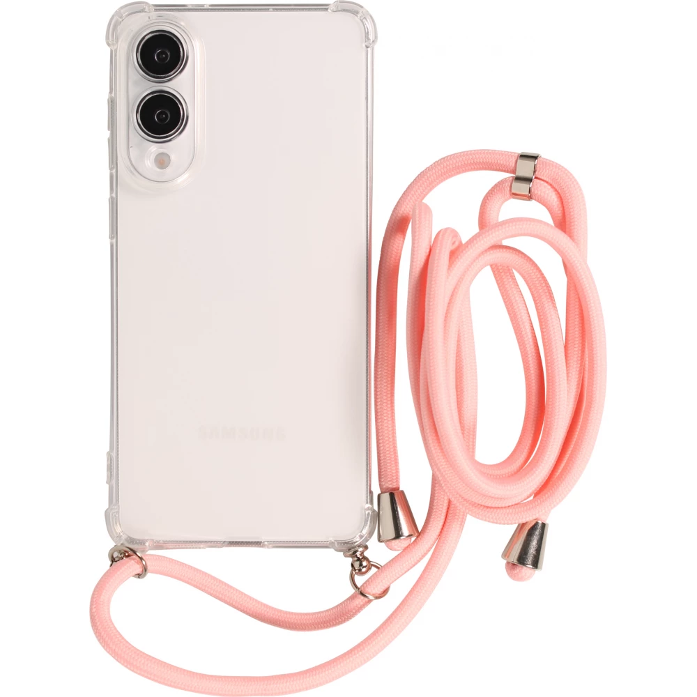 Coque Samsung Galaxy S25 Edge - Gel transparent avec lacet - Rose