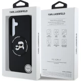Galaxy S25 Case Hülle - Karl Lagerfeld Silikon-Hülle mit Karl und Choupette Design, MagSafe-kompatibel - Schwarz
