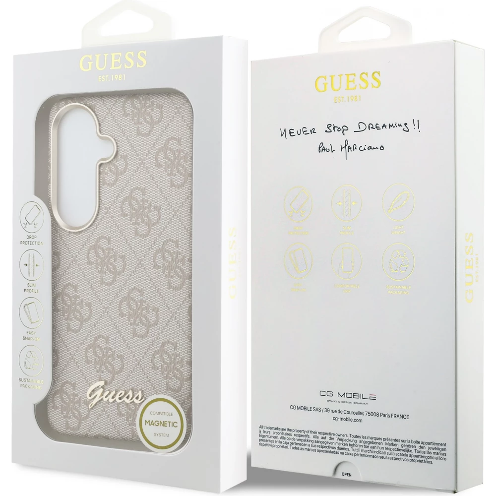 Galaxy S26 Case Hülle - Guess 4G Script MagSafe Magnetische elegante Schutz - Rosa