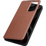Coque Samsung Galaxy S26 Ultra - Flip Qialino Ultra smart cuir v&eacute;ritable - Brun