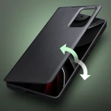 Galaxy S26 Ultra Case Hülle - Flip Qialino Ultra Smart Echtes Leder - Schwarz
