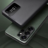 Galaxy S26 Ultra Case Hülle - Flip Qialino Ultra Smart Echtes Leder - Schwarz
