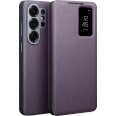 Galaxy S26 Ultra Case Hülle - Flip Qialino Ultra Smart Echtes Leder - Violett