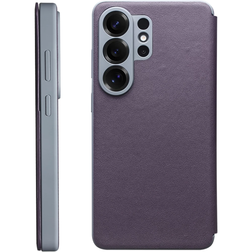 Galaxy S26 Ultra Case Hülle - Flip Qialino Ultra Smart Echtes Leder - Violett