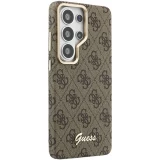 Galaxy S26 Ultra Case Hülle - Guess 4G Script MagSafe Magnetische elegante Schutz - Braun