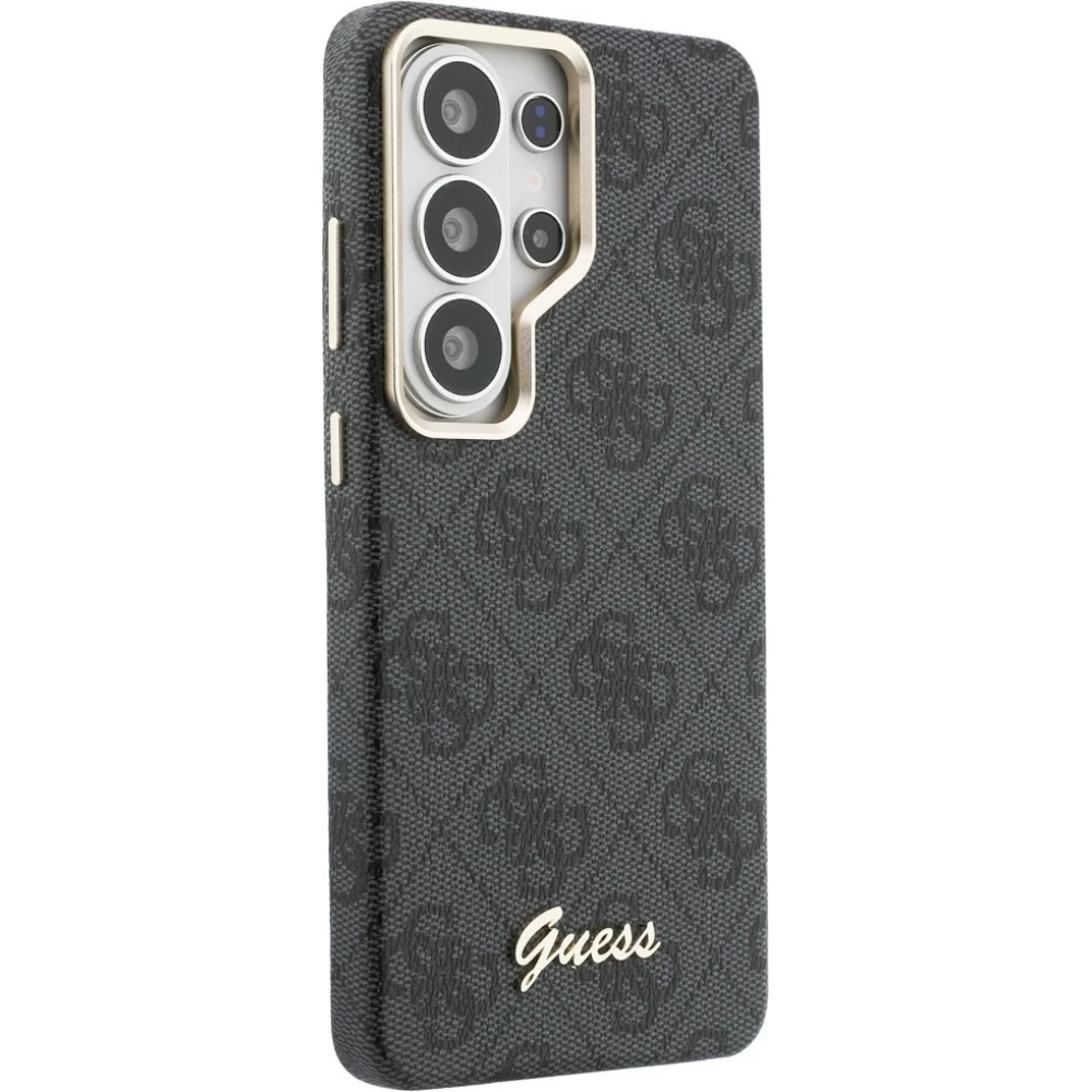 Galaxy S26 Ultra Case H&uuml;lle - Guess 4G Script MagSafe Magnetische elegante Schutz - Schwarz