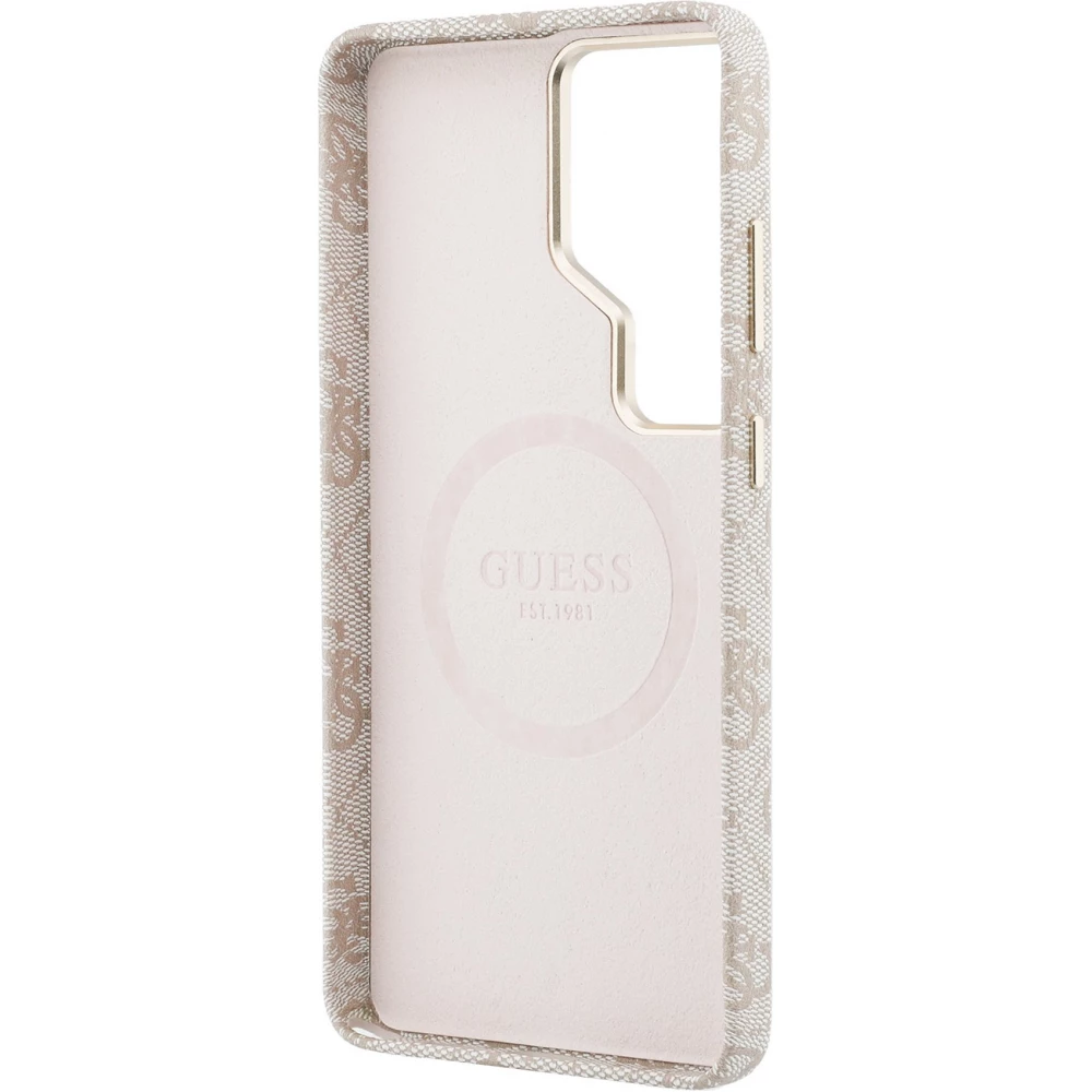 Galaxy S26 Ultra Case H&uuml;lle - Guess 4G Script MagSafe Magnetische elegante Schutz - Rosa