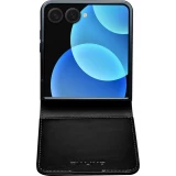 Coque Samsung Galaxy Z Flip8 - Flip Qialino classique cuir v&eacute;ritable avec fermeture magn&eacute;tique - Noir