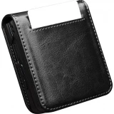 Coque Samsung Galaxy Z Flip8 - Flip Qialino classique cuir v&eacute;ritable avec fermeture magn&eacute;tique - Noir