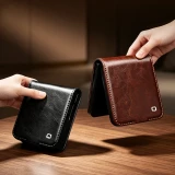 Coque Samsung Galaxy Z Flip8 - Flip Qialino classique cuir v&eacute;ritable avec fermeture magn&eacute;tique - Noir