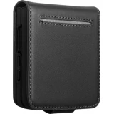 Coque Samsung Galaxy Z Flip8 - Flip Qialino Full grain Wallet cuir v&eacute;ritable mat avec fermeture magn&eacute;tique - Noir