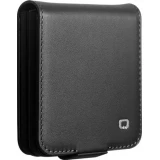 Coque Samsung Galaxy Z Flip8 - Flip Qialino Full grain Wallet cuir v&eacute;ritable mat avec fermeture magn&eacute;tique - Noir