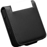 Coque Samsung Galaxy Z Flip8 - Flip Qialino Full grain Wallet cuir v&eacute;ritable mat avec fermeture magn&eacute;tique - Noir