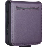 Coque Samsung Galaxy Z Flip8 - Flip Qialino Full grain Wallet cuir v&eacute;ritable mat avec fermeture magn&eacute;tique - Violet