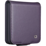Coque Samsung Galaxy Z Flip8 - Flip Qialino Full grain Wallet cuir v&eacute;ritable mat avec fermeture magn&eacute;tique - Violet