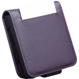 Coque Samsung Galaxy Z Flip8 - Flip Qialino Full grain Wallet cuir v&eacute;ritable mat avec fermeture magn&eacute;tique - Violet