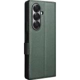 Coque Samsung Galaxy Z Fold7 - Flip Qialino Full grain Wallet cuir véritable mat avec fermeture magnétique - Vert