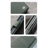 Coque Samsung Galaxy Z Fold7 - Flip Qialino Full grain Wallet cuir véritable mat avec fermeture magnétique - Vert