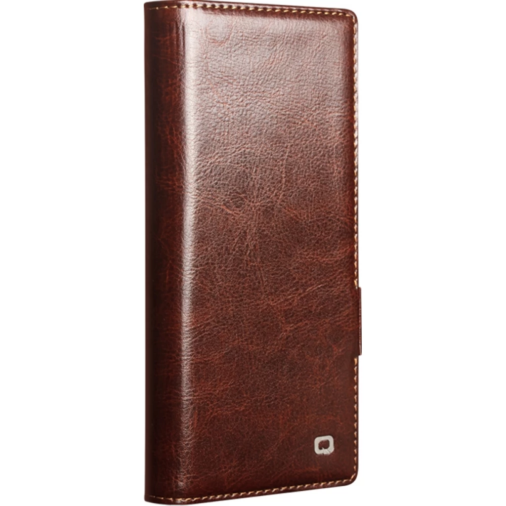 Coque Samsung Galaxy Z Fold8 Ultra - Flip Qialino classique cuir véritable avec fermeture magnétique - Brun